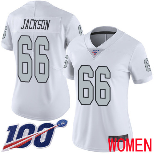 Oakland Raiders Limited White Women Gabe Jackson Jersey NFL Football 66 100th Season Rush Vapor Jersey